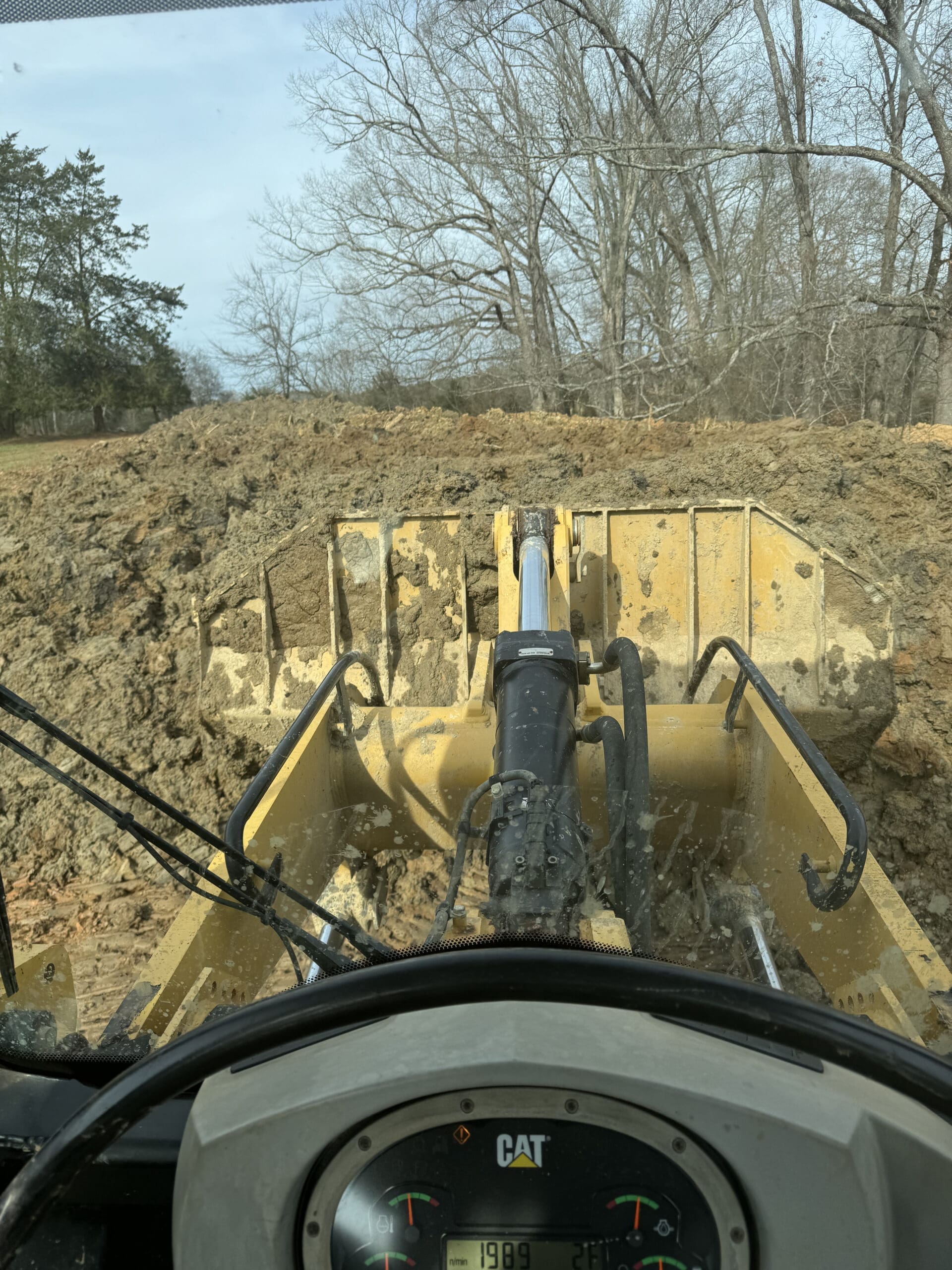 Equipment preparing landscape grade near Cartersville Georgia