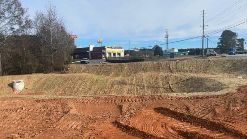 Land stabilization and erosion prevention on project site in Polk County Georgia
